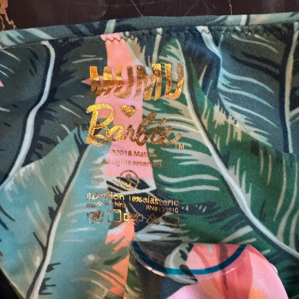 MUMU Barbie Tropical Leaf Print Bikini Bottom NWT 2018 Mattel Cheeky - Picture 6 of 9